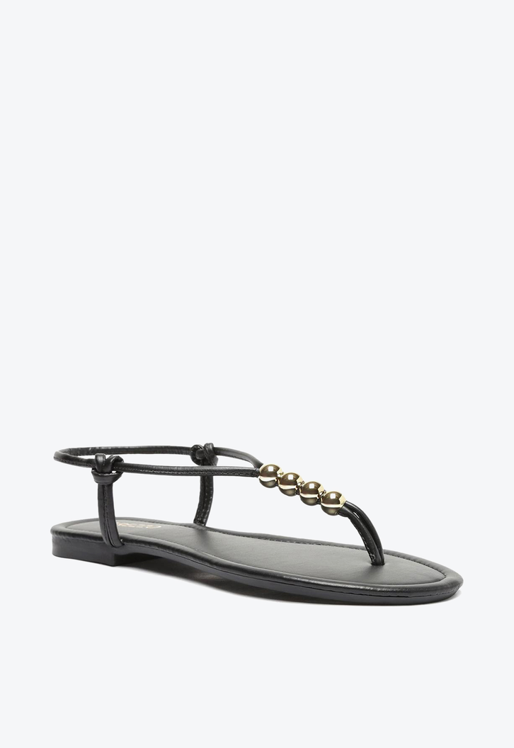 Sandália Rasteira Preta Arezzo Slim Light Citrus