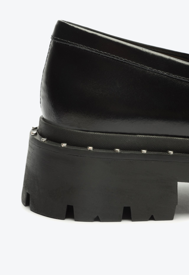 Mocassim Tratorado Couro Preto