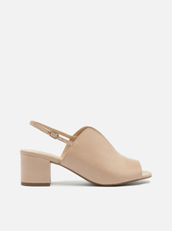 Mule Nude Arezzo Salto Bloco