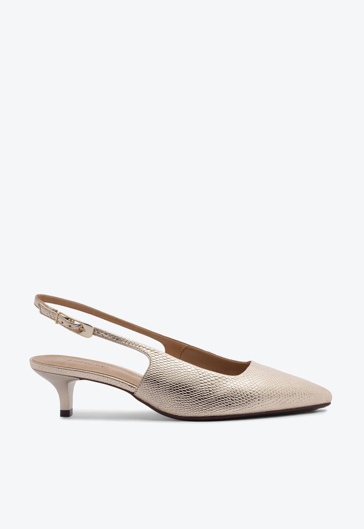 Scarpin Salto Fino Dourado