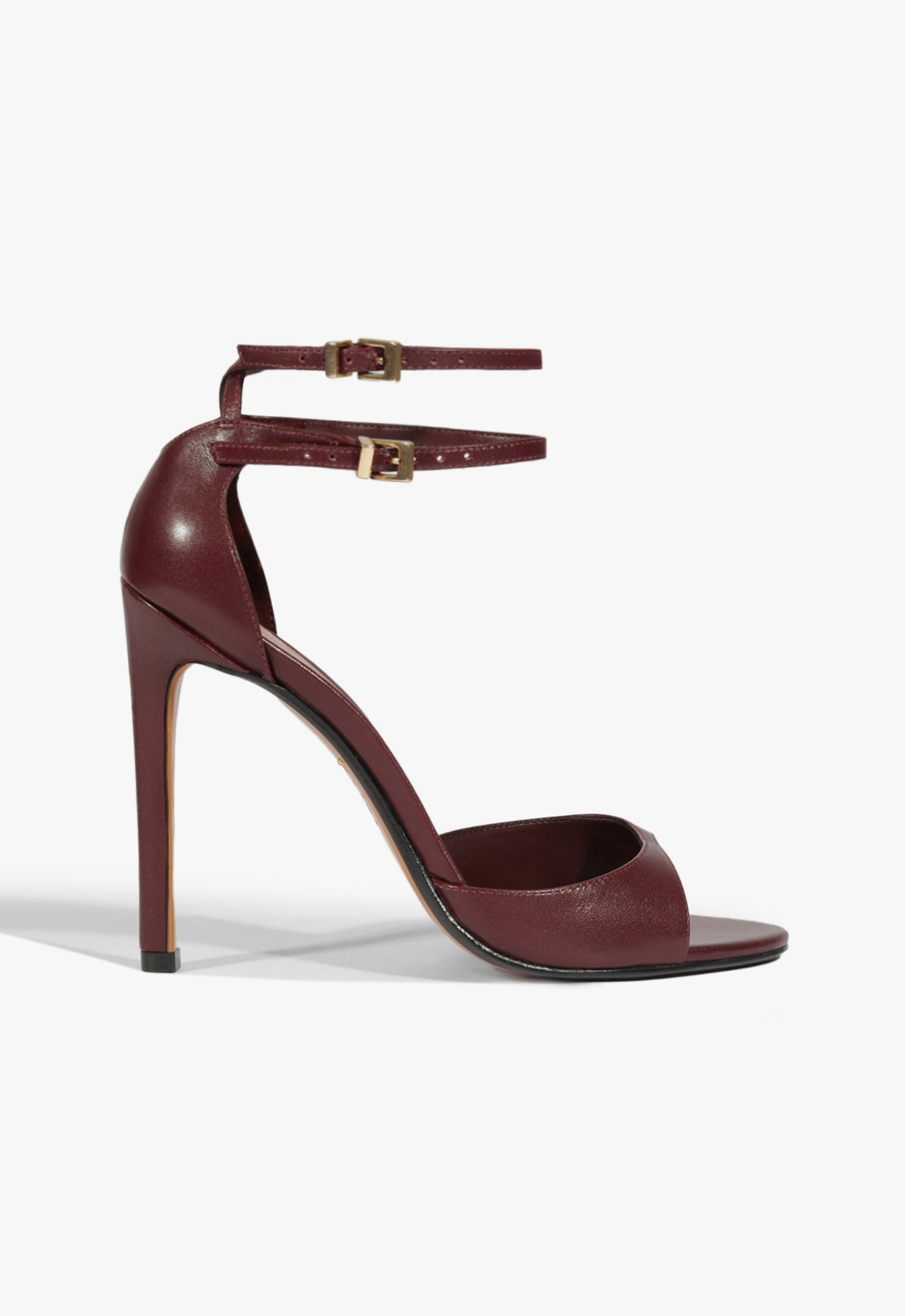 Sandália Sue Salto Alto Fino Couro Vermelha | ZZ MALL