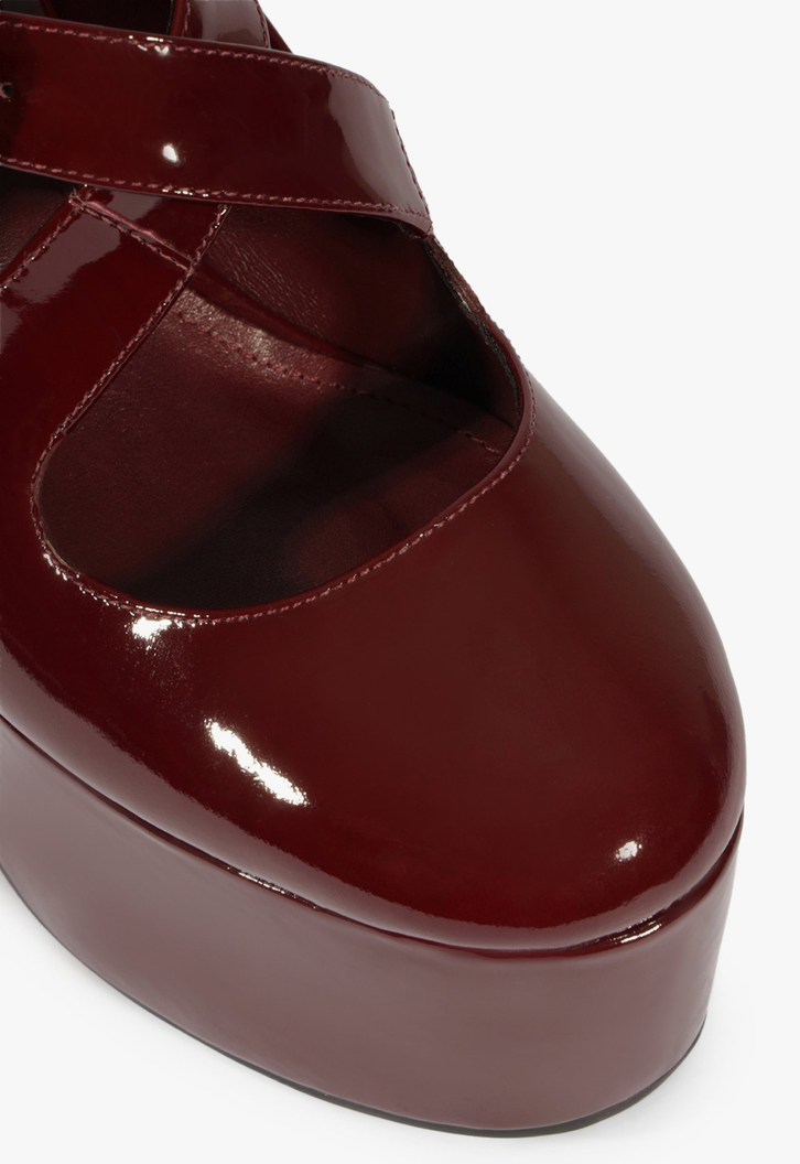 Scarpin Plataforma Myriam Couro Vinho