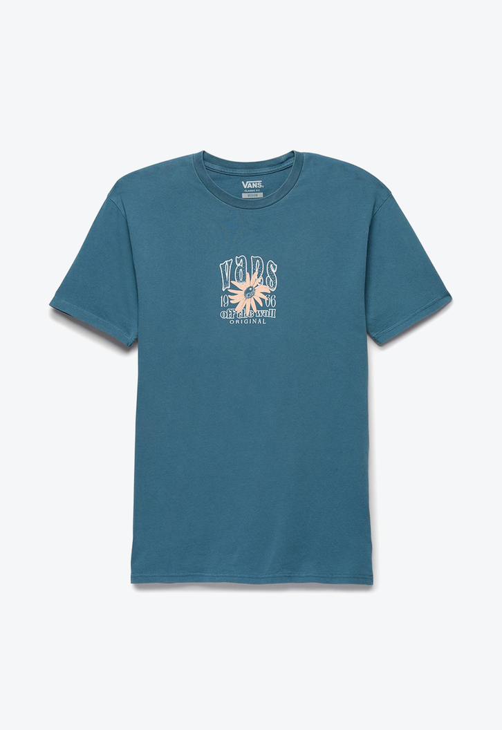 Camiseta Vans Washed Floral Logo Vintage Ss Teal