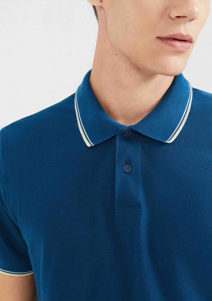 Camisa Polo Básica Azul Marinho Hering Manga Curta Em Piquet