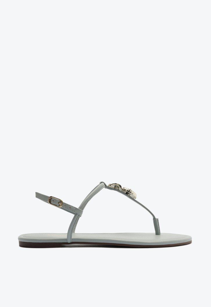 Sandália Rasteira Slim Concha Azul