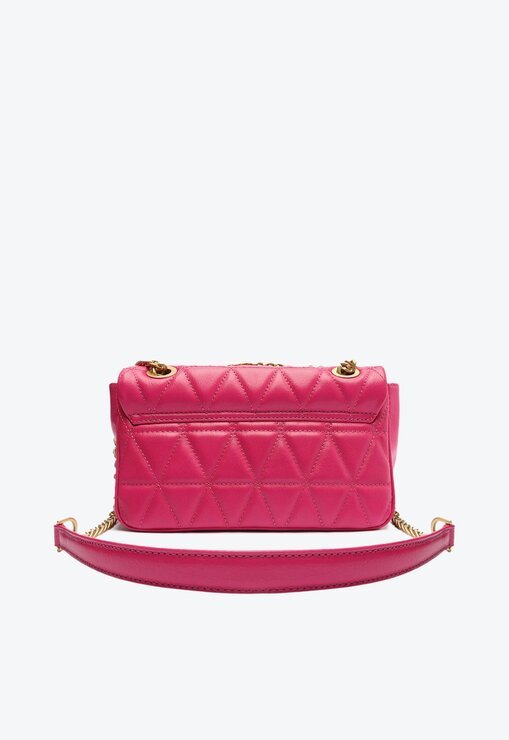 BOLSA TIRACOLO ROSA SCHUTZ PEQUENA NEW 944 COURO MATELASSÊ PINK
