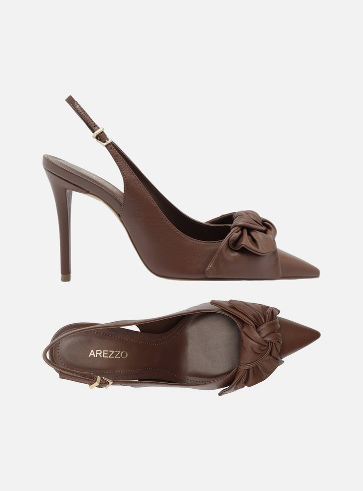 Scarpin Marrom Arezzo Salto Alto Laço | ZZ MALL