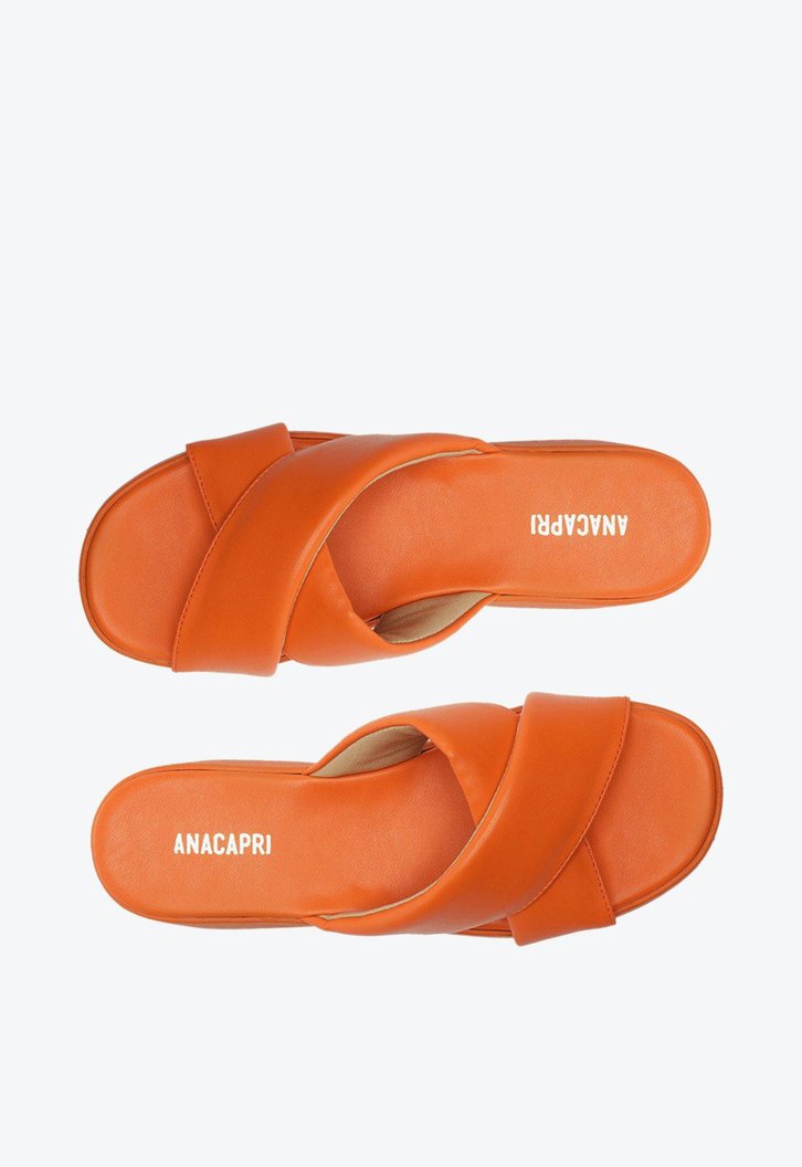 Sandália Flatform Laranja Anacapri Tiras Cruzadas