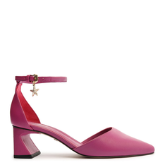 SCARPIN ROXO AREZZO COURO BLOCO ABERTO