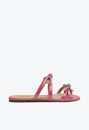 Rasteira Rosa Anacapri Laços Brilhos