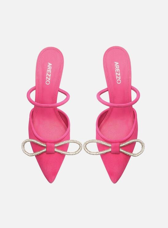 MULE ROSA AREZZO NOBUCK SALTO FINO STRASS AUDREY
