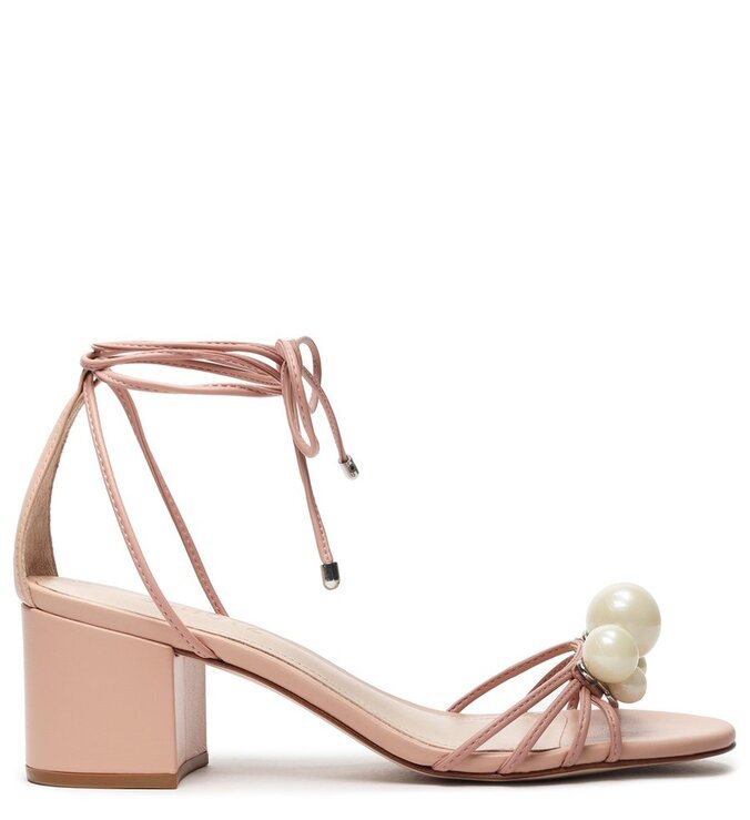 SANDÁLIA SCHUTZ BLOCK HEEL PEARLS ROSÉ | ZZ MALL