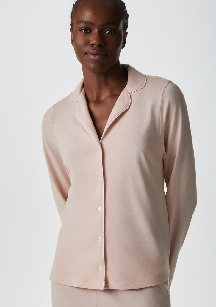 Pijama Longo Rosa Hering Com Botões