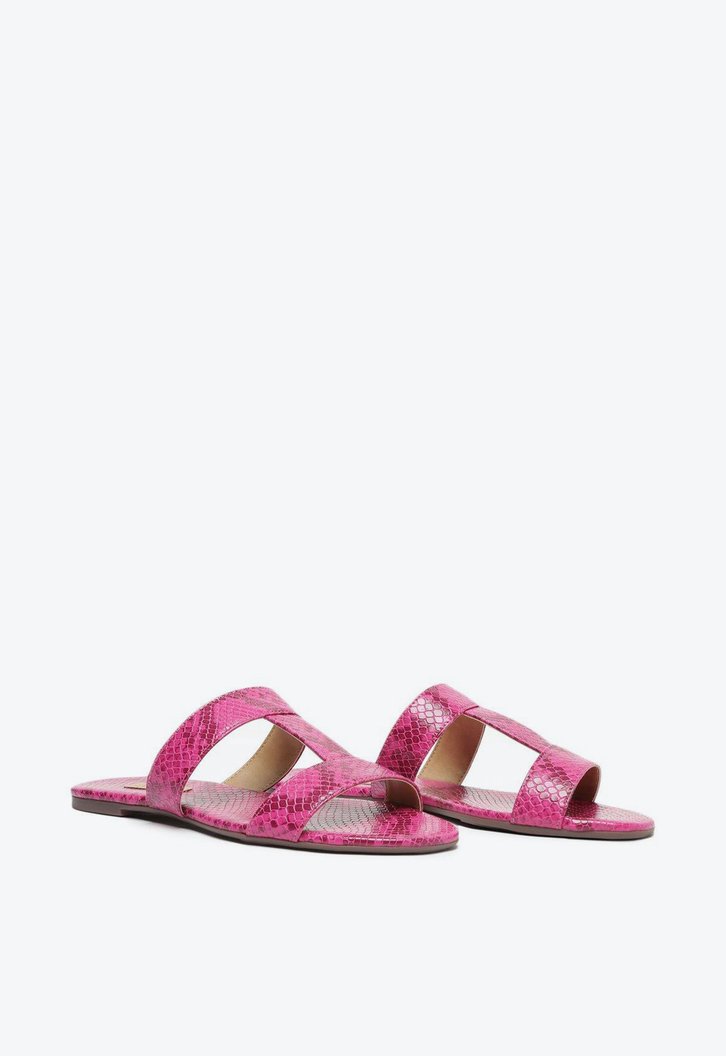 Rasteira Rosa Snake Anacapri Tira Única