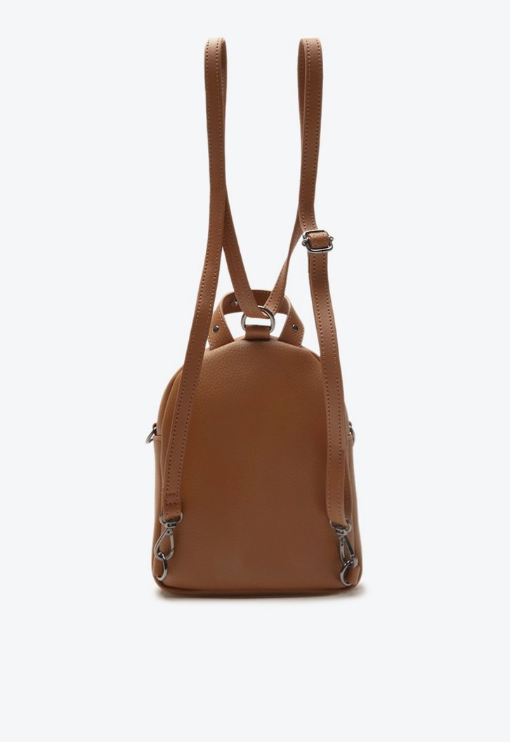 Mini Mochila Marrom Zíper