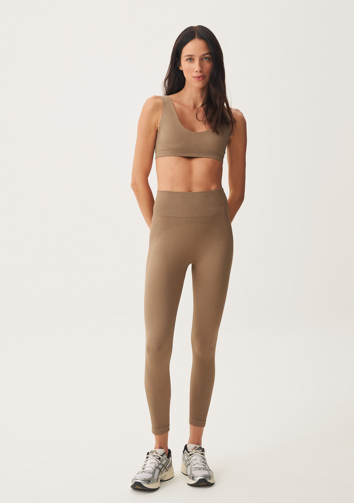 Calça Legging Marrom Hering Esportiva Sem Costura