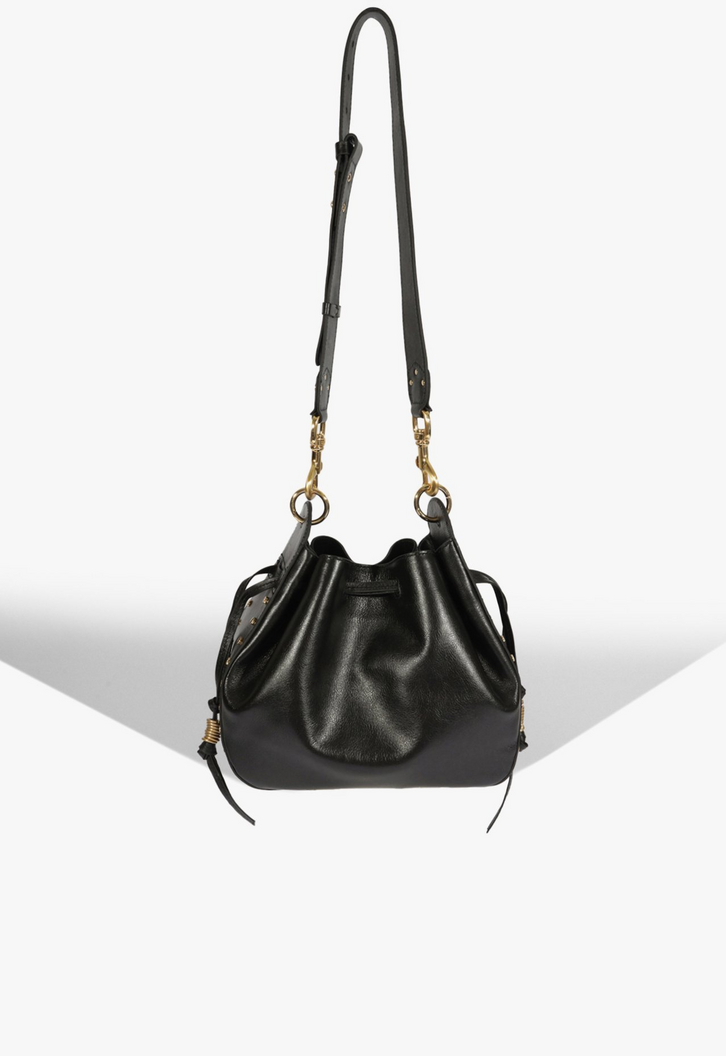 Haru Bolsa Tiracolo Bucket Hazel Couro Preta | ZZ MALL