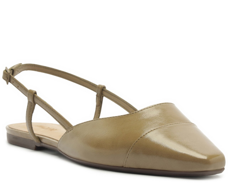 Sapatilha Slingback Ponta Verniz Verde