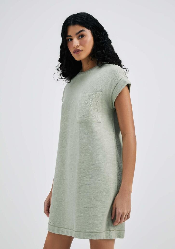 Vestido Verde Hering Básico Curto Com Bolso