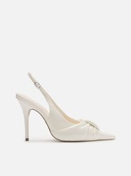Scarpin Branco Arezzo Verniz Slingback Puffer