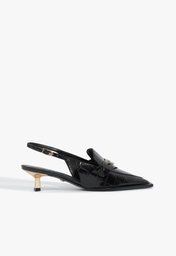 Slingback Scapin Couro Croco Preto