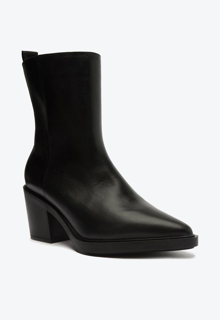 Bota Preta Couro Cano Médio Western