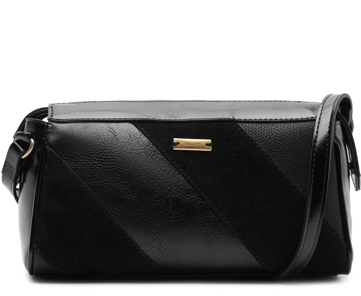 アンバサダー１５００ｃ２５００ｃ Bolsa Tiracolo Média Com Tampa e Puxador Preta | ZZ MALL