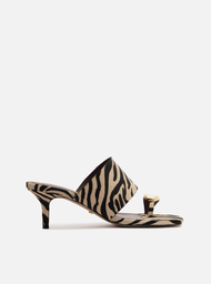 Sandália Animal Print Arezzo Salto Fino Metal Bold