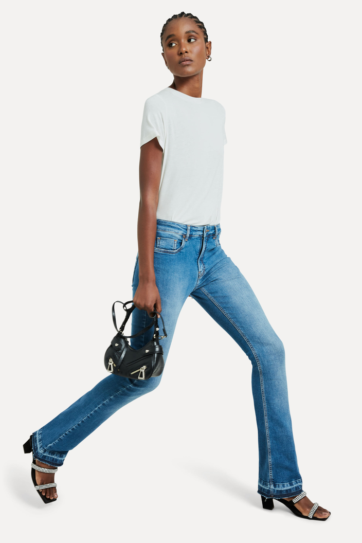 CALÇA JEANS AZUL BOOTCUT PATY BASIC
