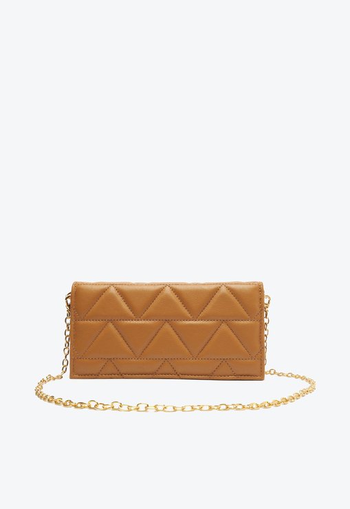 Bolsa Carteira Believe Matelassê Couro Marrom