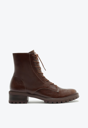 Bota Coturno Marrom Escuro Schutz Tratorado Classic Couro