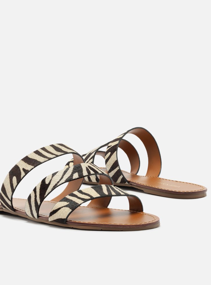 Rasteira Animal Print Flat Tiras Trio