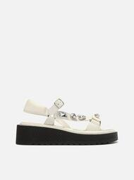 Papete Flatform Branca Arezzo Pedrarias