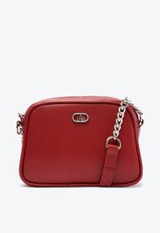 Bolsa Tiracolo Pequena Arredondada Glam Vermelha