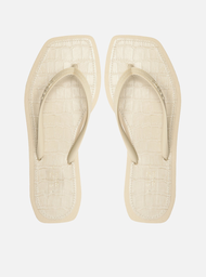 Chinelo De Dedo Off-white Brizza Square Palmilha Croco