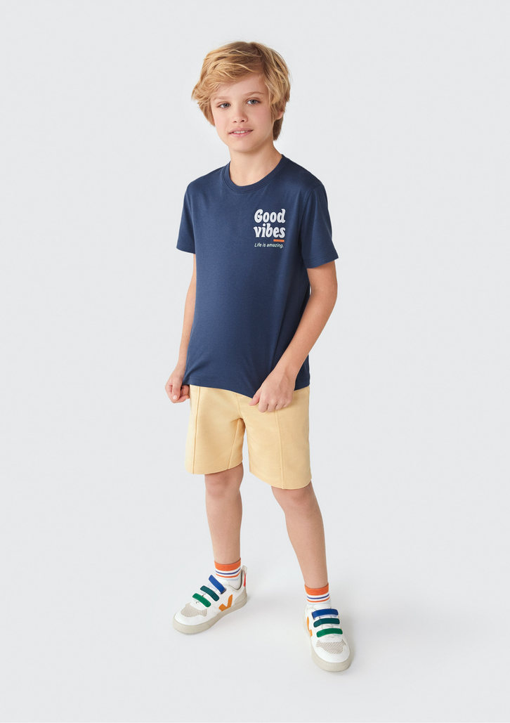 Bermuda Amarela Hering Infantil Em Moletom
