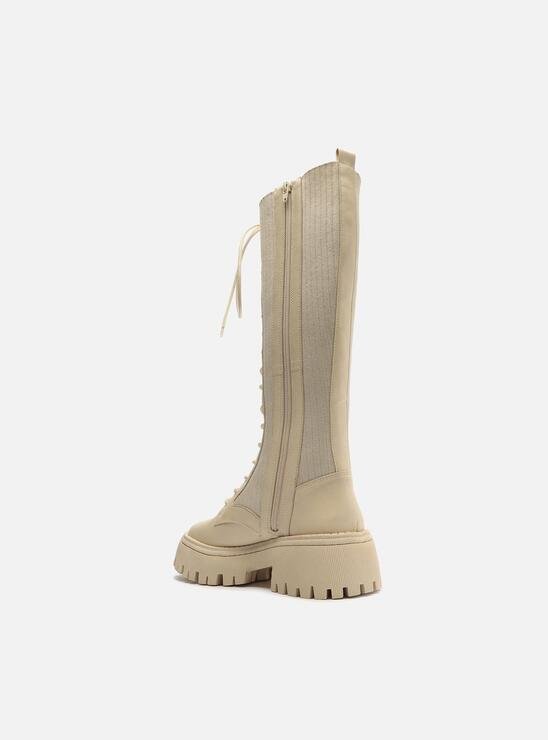 COTURNO OFF-WHITE AREZZO COURO CANO ALTO TRATORADO