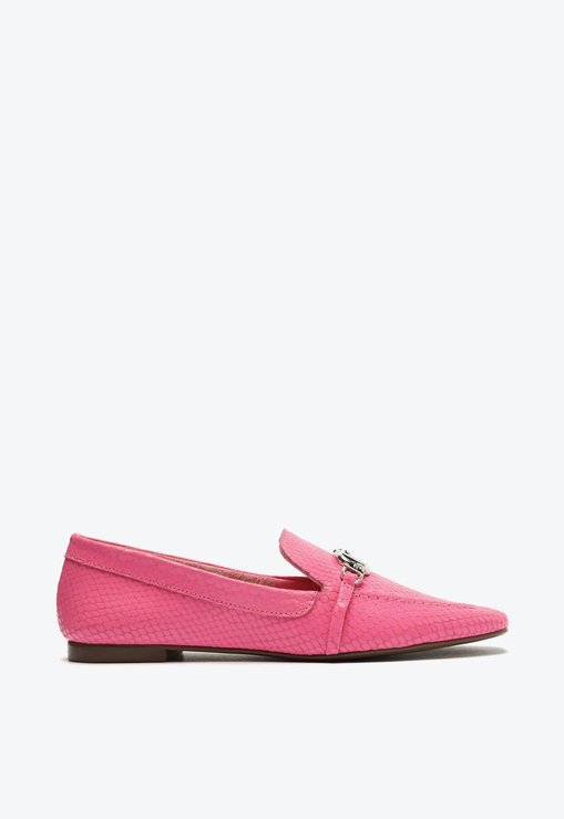 SAPATO MOCASSIM SNAKE PINK SCHUTZ COURO
