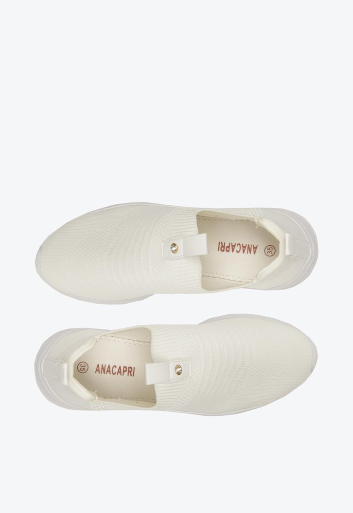 Tênis Slip On Branco Anacapri Knit Liso