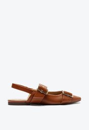 Sapatilha Marrom Anacapri Slingback Tiras Fivela