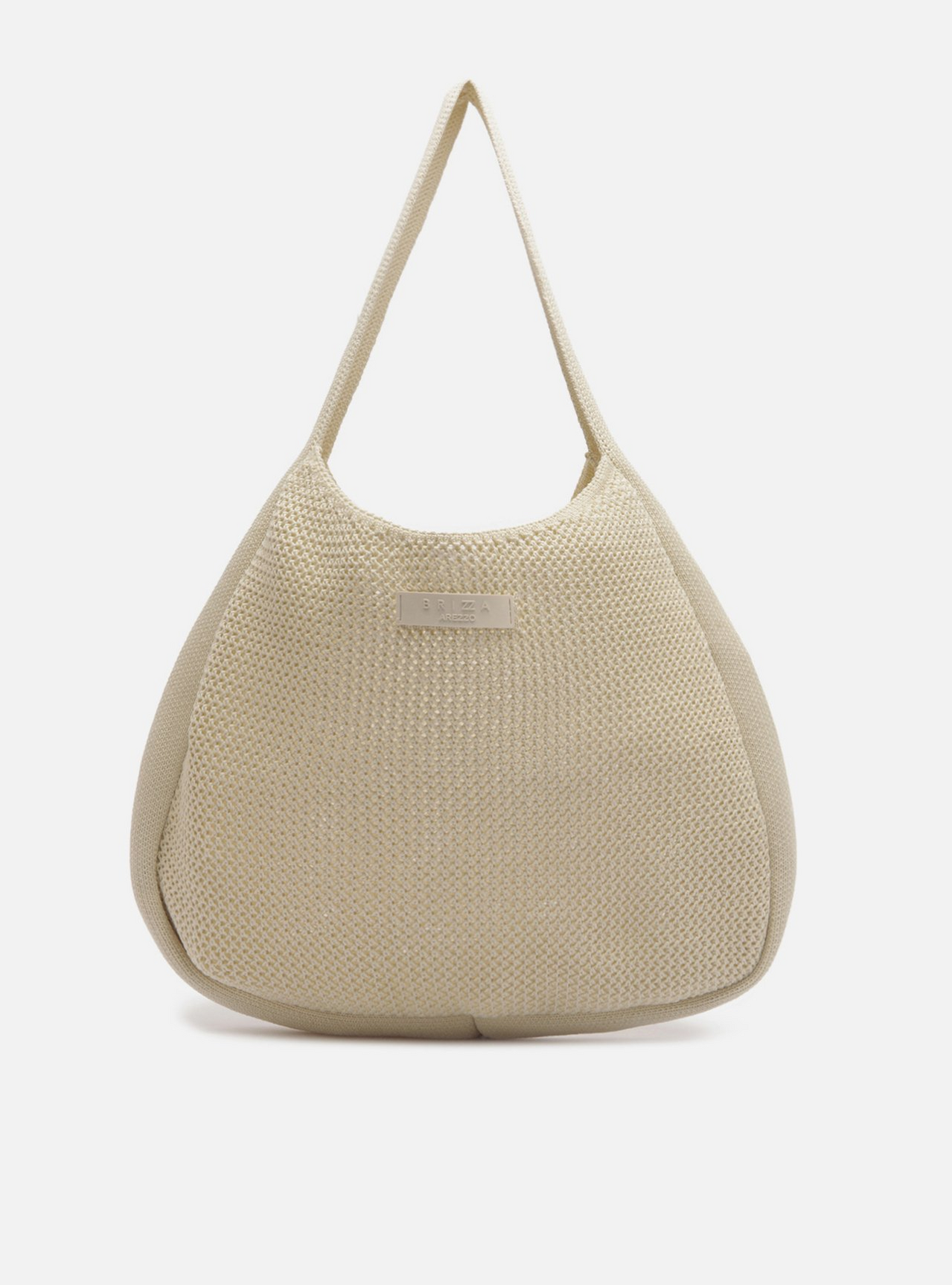 【M's bazaar】 Bolsa Shopping Branca Knit Grande Brizza | ZZ MALL