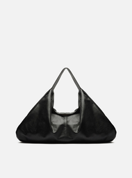 Bolsa Hobo Preta Arezzo Couro Grande Livia
