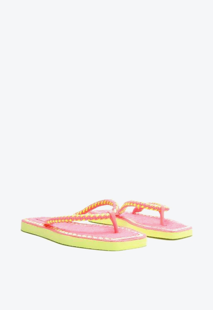 Chinelo De Dedo Rosa Brizza  Tira Cordão