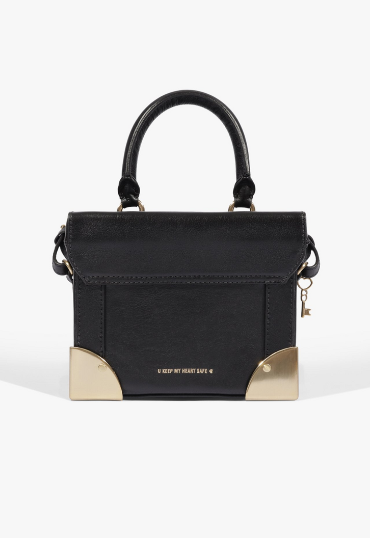 Bolsa Vanity Média Couro Preta | ZZ MALL