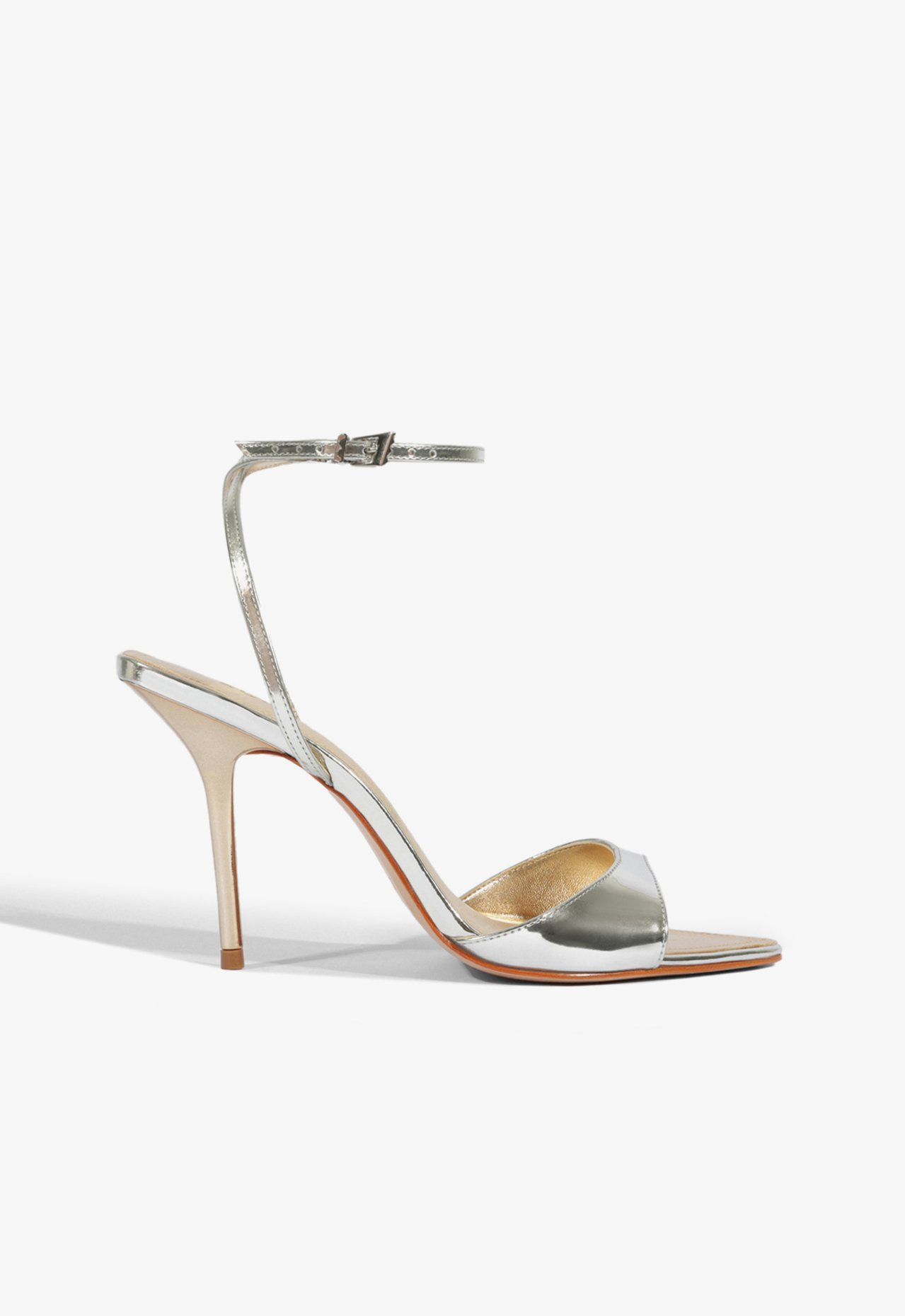 Sandália Salto Elodie Buckle Verniz Dourado | ZZ MALL