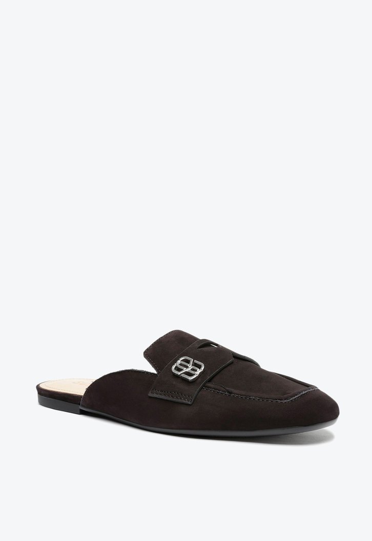 SAPATO MULE RASTEIRA PRETO SCHUTZ NOBUCK