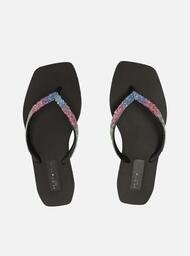 Chinelo De Dedo Preto Brizza Tiras Color Triya