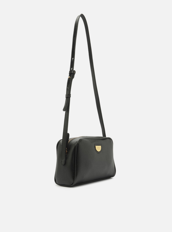 Bolsa Tiracolo Preta Média Tag Metal | ZZ MALL