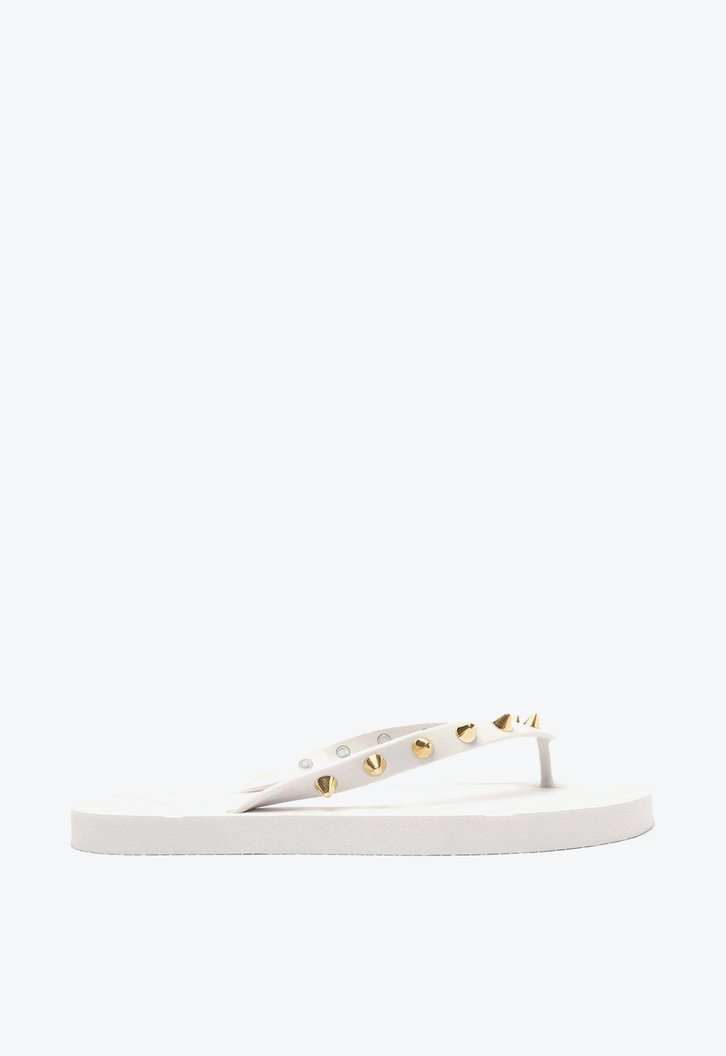 Chinelo De Dedo Branco Brizza Studs Rock