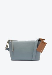 Bolsa Crossbody Azul Anacapri Média Costura Ornamental Bag Charm